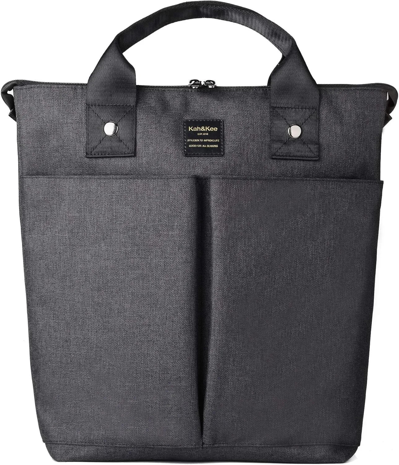 Kah&Kee Convertible Laptop Backpack and Tote Bag Handbag Computer Compartment Travel for Women Man (Black)