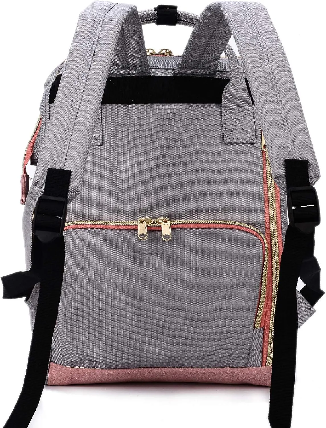 Kah&Kee Polyester Travel Backpack Functional Anti-theft School Laptop for Women Men (Light Grey*Pink, Small)