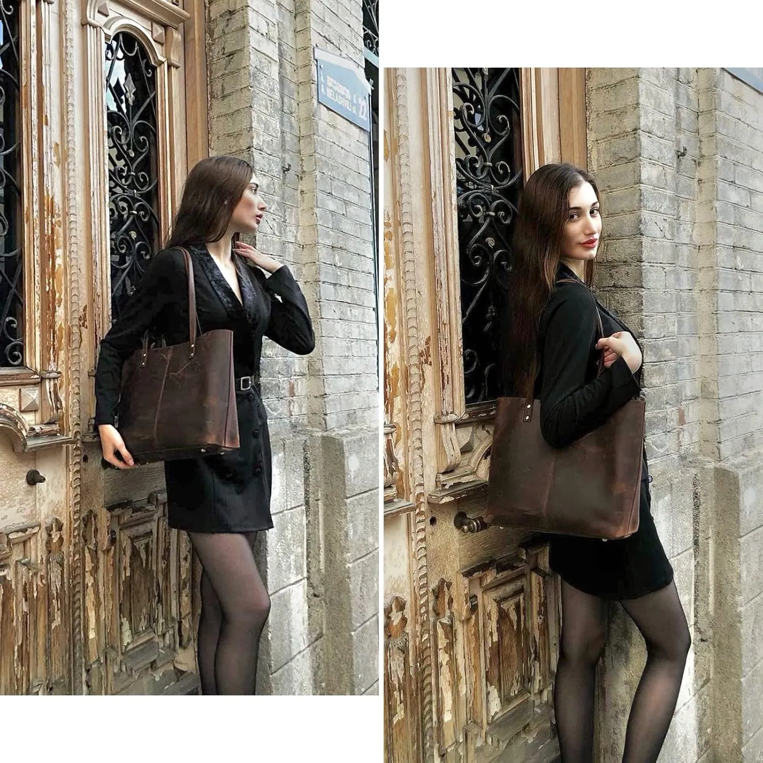 Kattee Leather Totes for Women Shoulder Bag Top Handle Satchel Purse Set 3pcs 3-in-1