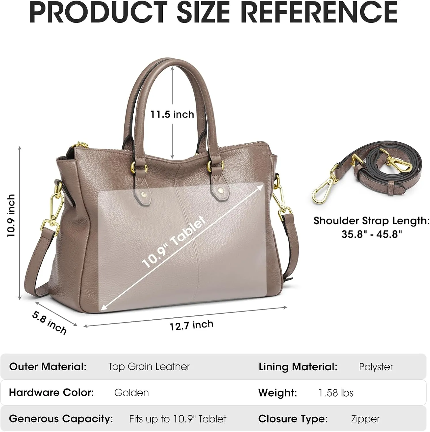 Kattee Soft Leather Tote Bags for Women, Shoulder Satchel Purses and Handbags