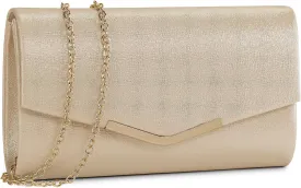 Ladies Evening Clutch Bag Envelope Handbag Prom Bridal Wedding Party Purse with Detachable Chain