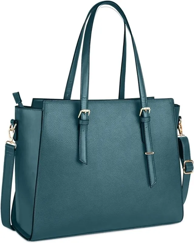 Ladies PU leather laptop shoulder bag by NEWHEY | Handbag for school and work with 4 compartments