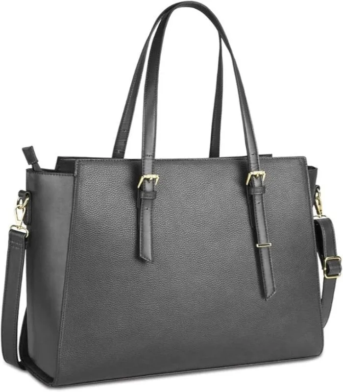 Ladies PU leather laptop shoulder bag by NEWHEY | Handbag for school and work with 4 compartments