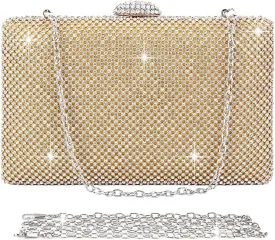 Ladies Sparkly Rhinestones Evening Clutches Women's Crystal Diamante Evening Bag Prom Wedding Handbag Party Purse