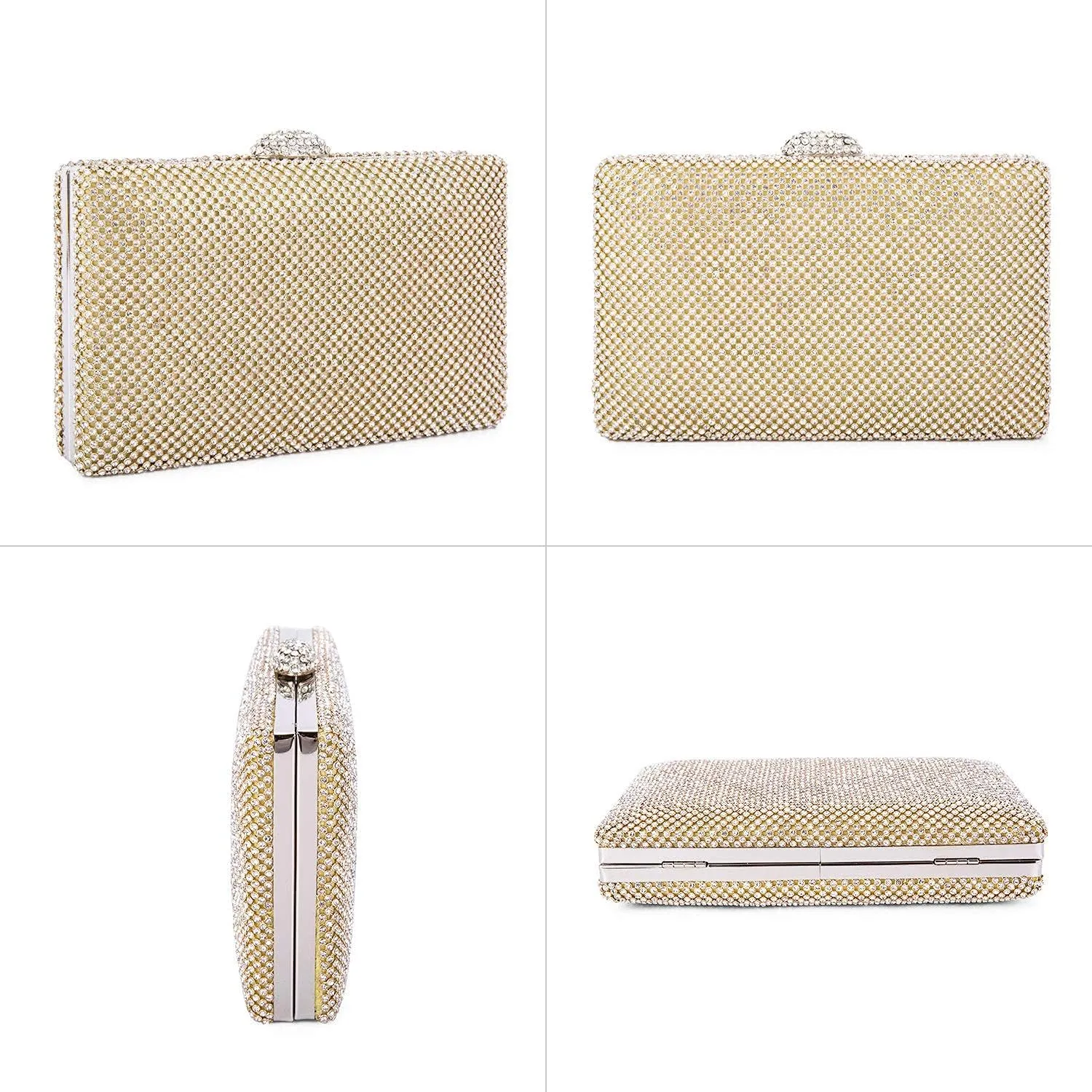 Ladies Sparkly Rhinestones Evening Clutches Women's Crystal Diamante Evening Bag Prom Wedding Handbag Party Purse