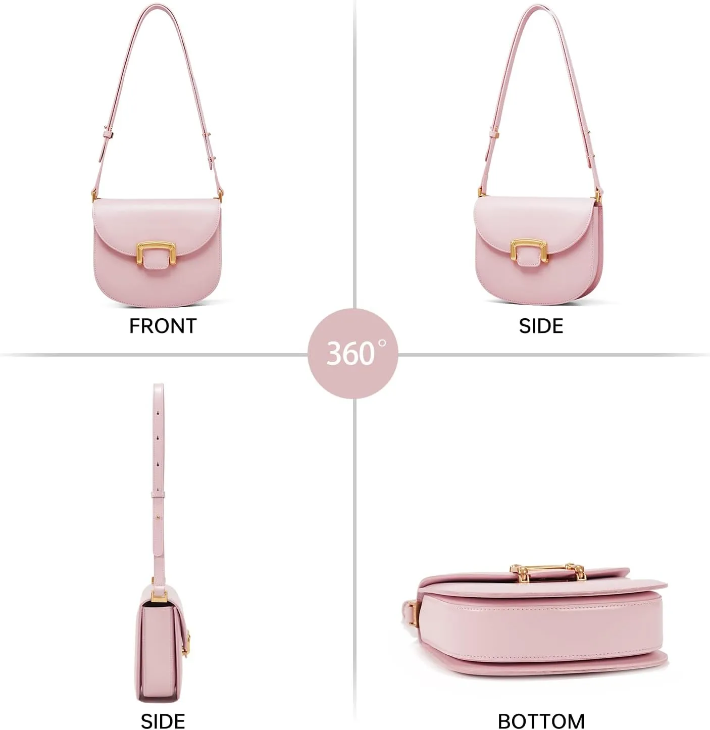 LAFESTIN Small Split Leather Crossbody Purses For Women with Adjustable Strap Shoulder Handbags with Credit Card Slot