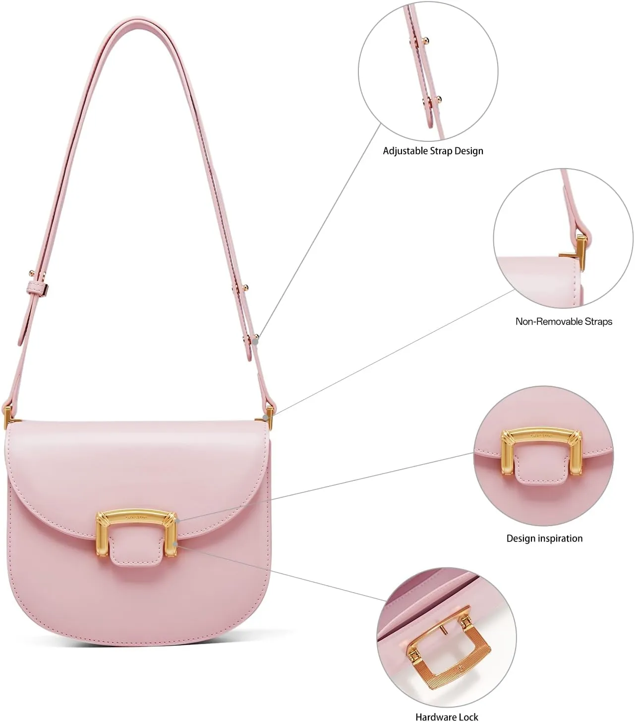 LAFESTIN Small Split Leather Crossbody Purses For Women with Adjustable Strap Shoulder Handbags with Credit Card Slot