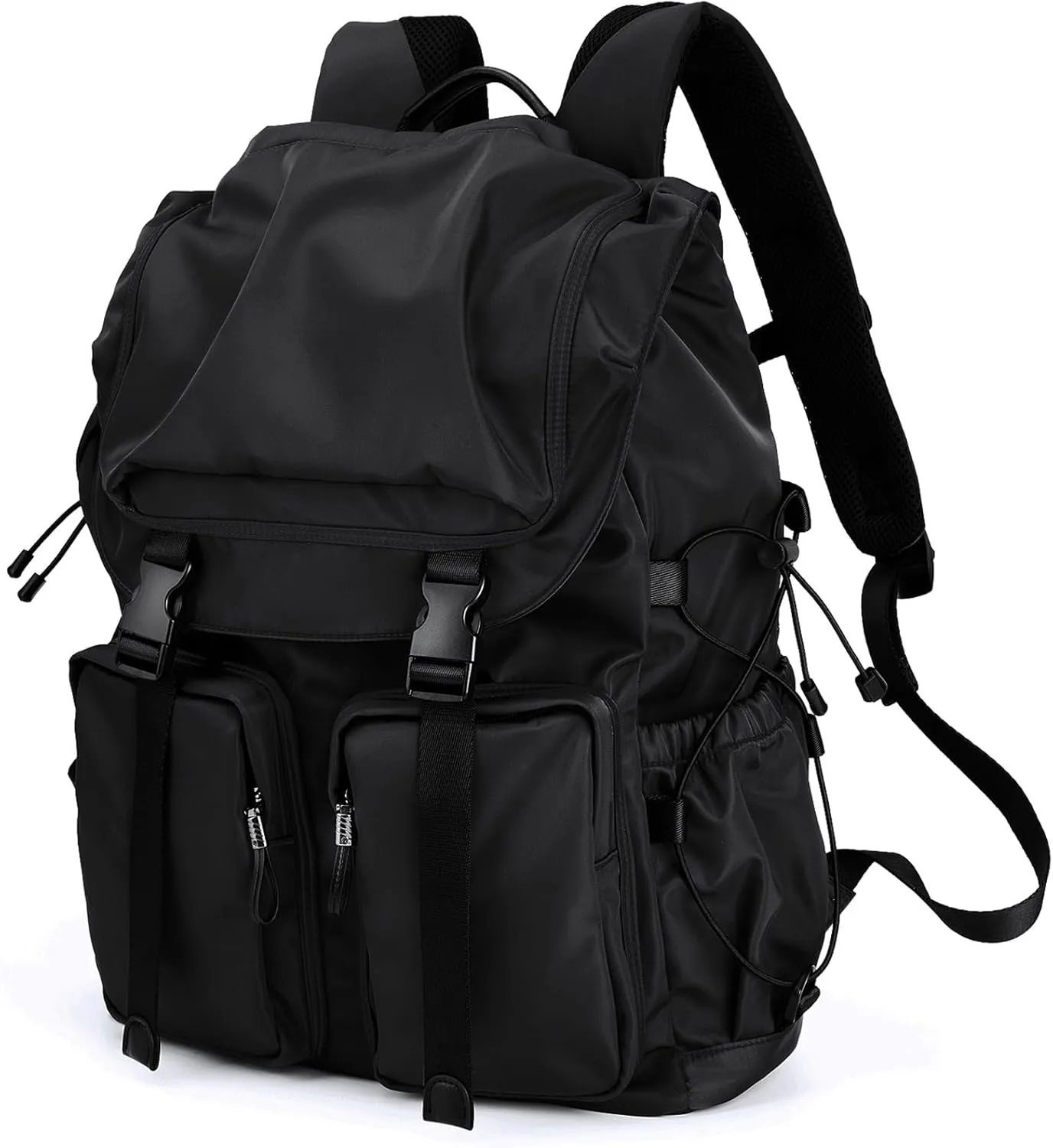 Laptop Backpack for Men, 30L Functional Stylish Vintage Backpack, Waterproof College Work Commuter Travel Backpack Fits 15.6 Inch Tablet, Notebook (Black)