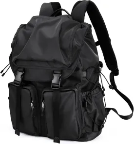 Laptop Backpack for Men, 35L Functional Stylish Vintage Backpack, Waterproof College Work Commuter Travel Backpack Fits 17.3 Inch Tablet, Notebook (Black)