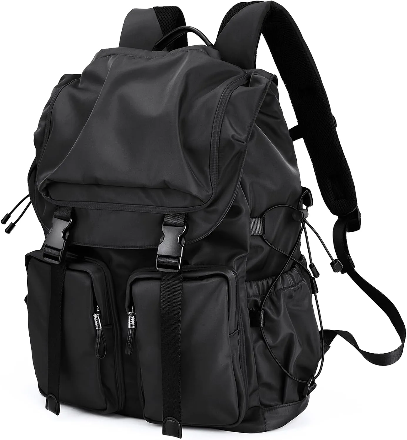 Laptop Backpack for Men, 35L Functional Stylish Vintage Backpack, Waterproof College Work Commuter Travel Backpack Fits 17.3 Inch Tablet, Notebook (Black)