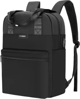 Laptop Backpack for Women Fashion Travel Backpacks 15.6 Inch Laptop Bag with USB Port Teacher Nurse Vintage Daypacks for Work,Black