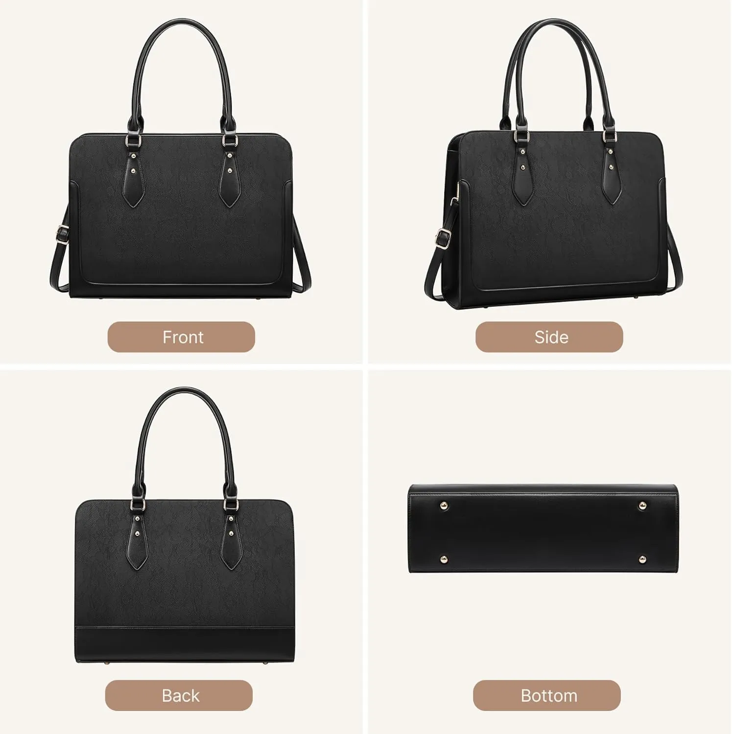 Laptop Bag for Women 15.6 Inch Work Tote Bag for Women,Leather Computer Bags Waterproof Tote Professional Briefcase,Large Capacity Business Office Bag for Work