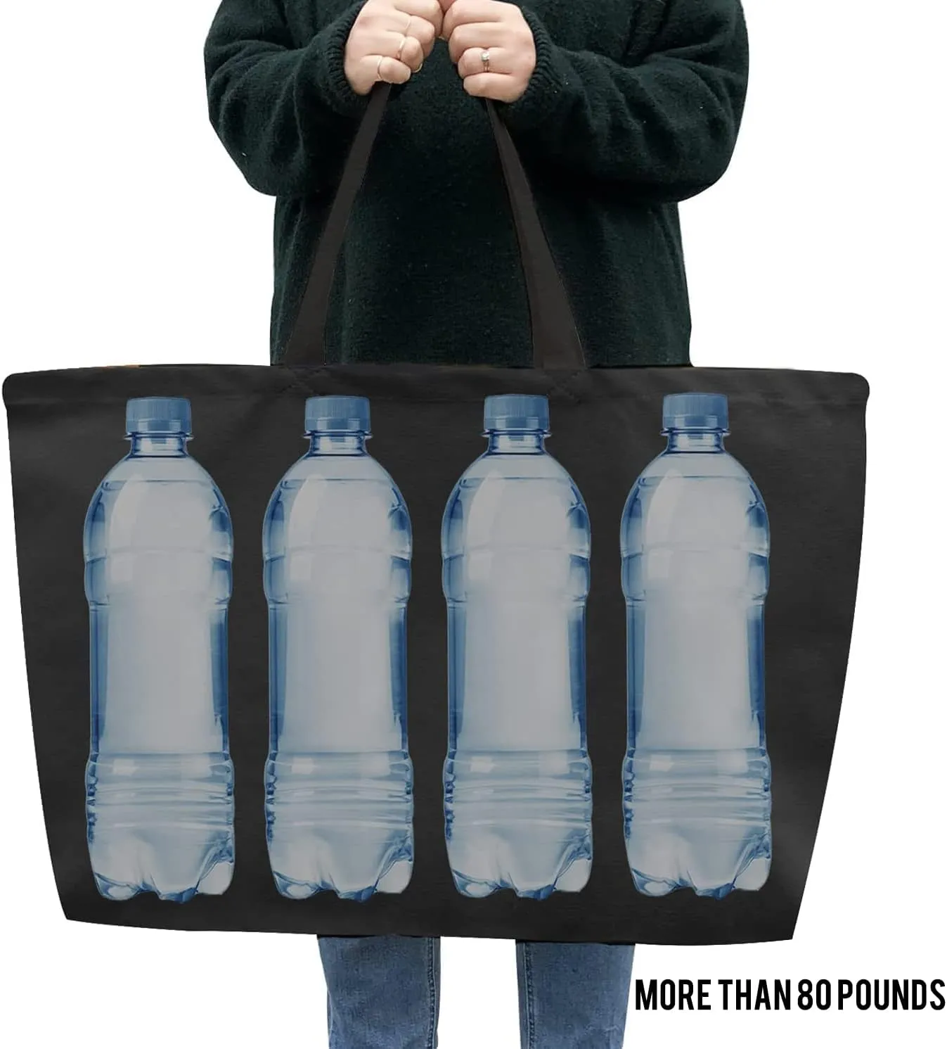 Large Canvas Tote Bag-Extra Big Shopping Beach Totes Bags Reusable Largest Grocery Plain Solid Bag 28"x8"x16"