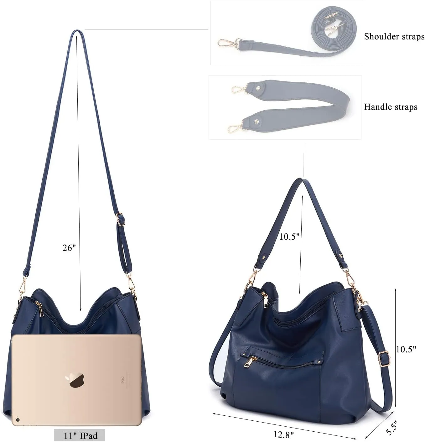 Large Crossbody Bags Ladies Shoulder Handbags Purse and Wallet Set for Women Totes Hobo Purses
