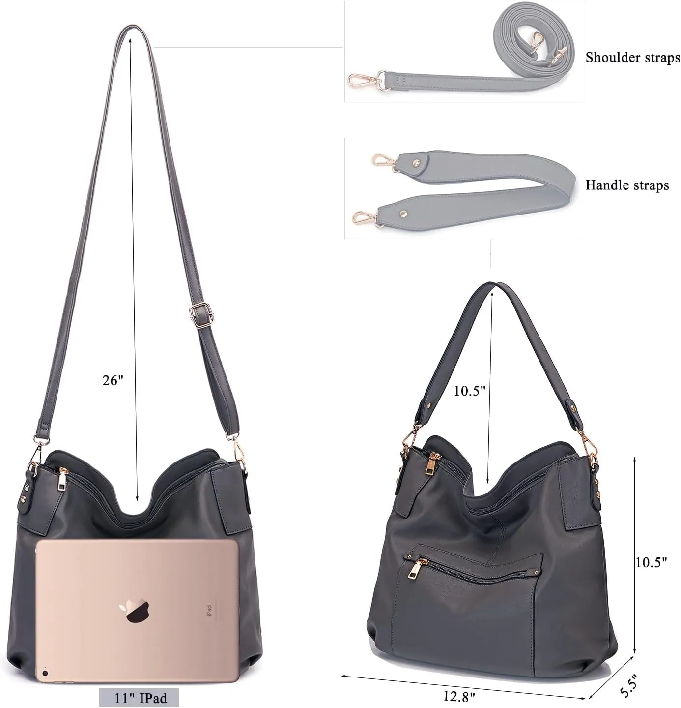 Large Crossbody Bags Ladies Shoulder Handbags Purse and Wallet Set for Women Totes Hobo Purses