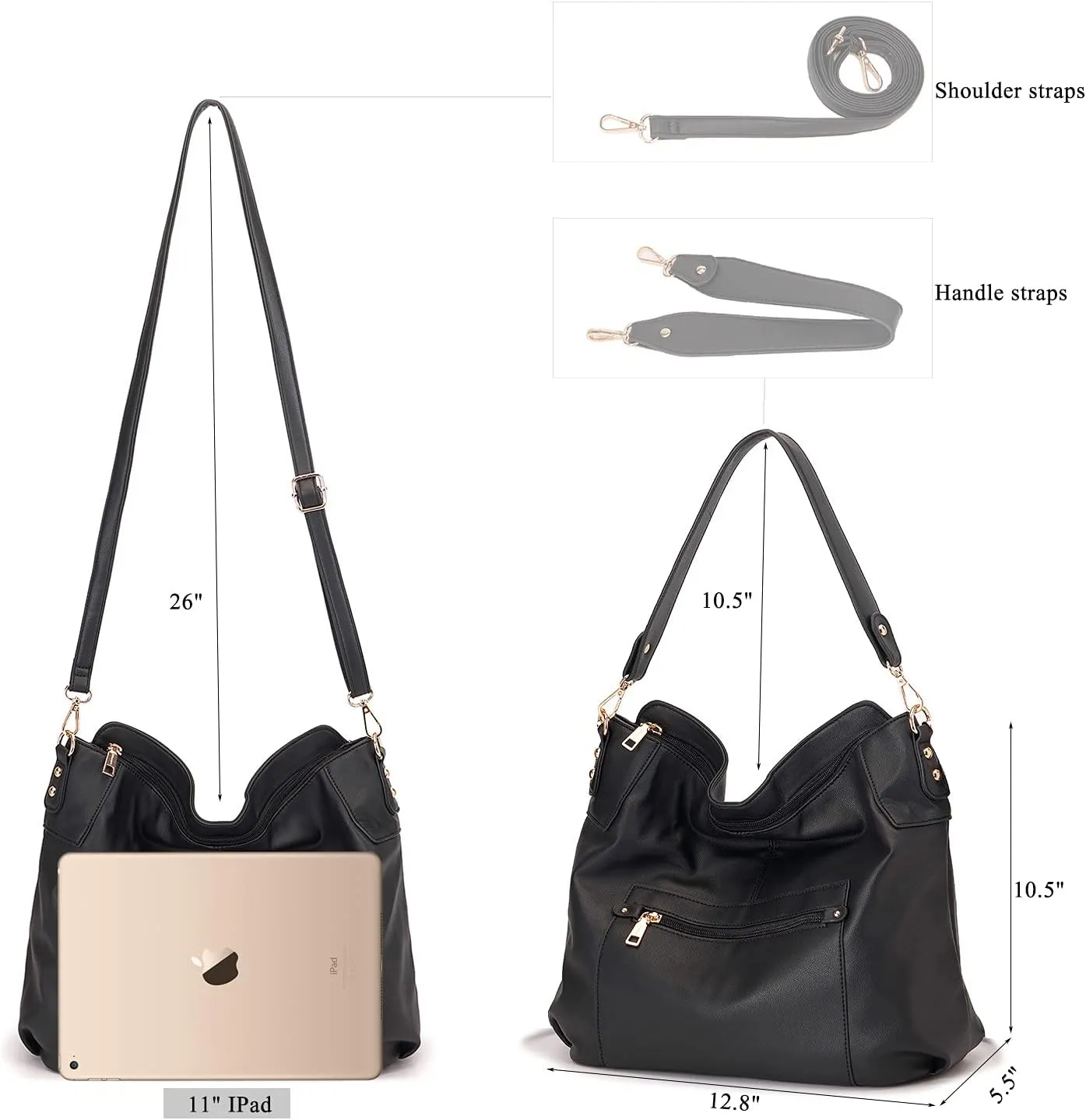 Large Crossbody Bags Ladies Shoulder Handbags Purse and Wallet Set for Women Totes Hobo Purses