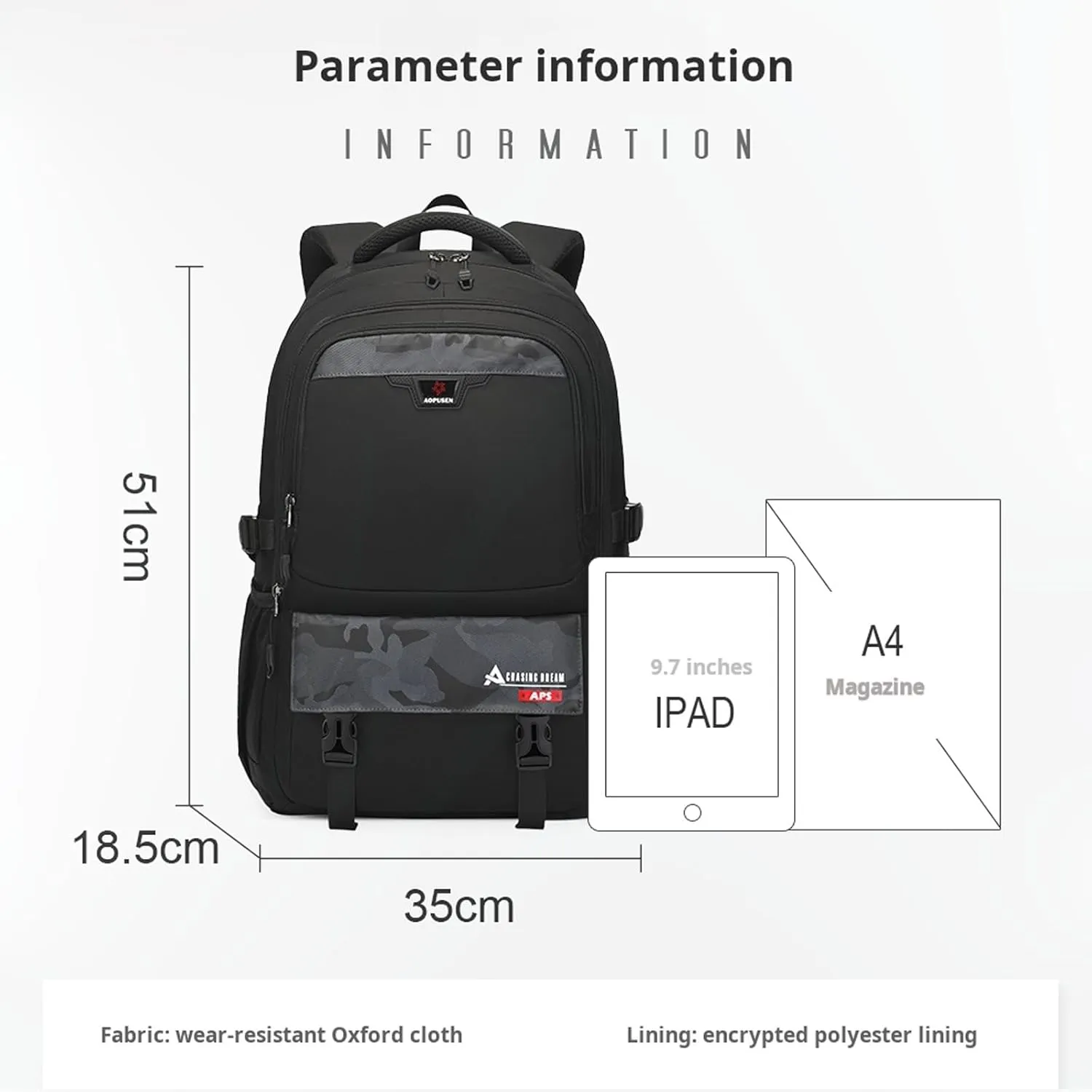 Large Travel Backpack for Men, Waterproof Outdoor Commuter Backpack with Multiple Compartments, Heavy-Duty Work Daypack for Hiking, Business, or Daily Use, Fits 17.3 Inch Laptop(Grey)
