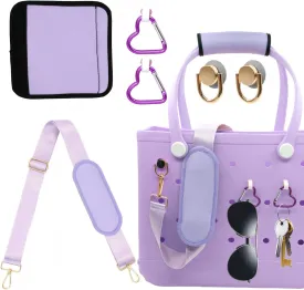 LBU Strap for Bogg Bag Accessories with Neoprene Handle Wrap, Detachable Shoulder Pad, 2Pcs Key Holders Adjustable Crossbody Shoulder Strap Wrap for XL/Medium/Small Rubber Tote Beach Bog Bags