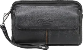 Leather Clutch Purse Wallet for Men Handbags Business Organizer Phone Holder Wrist Bag