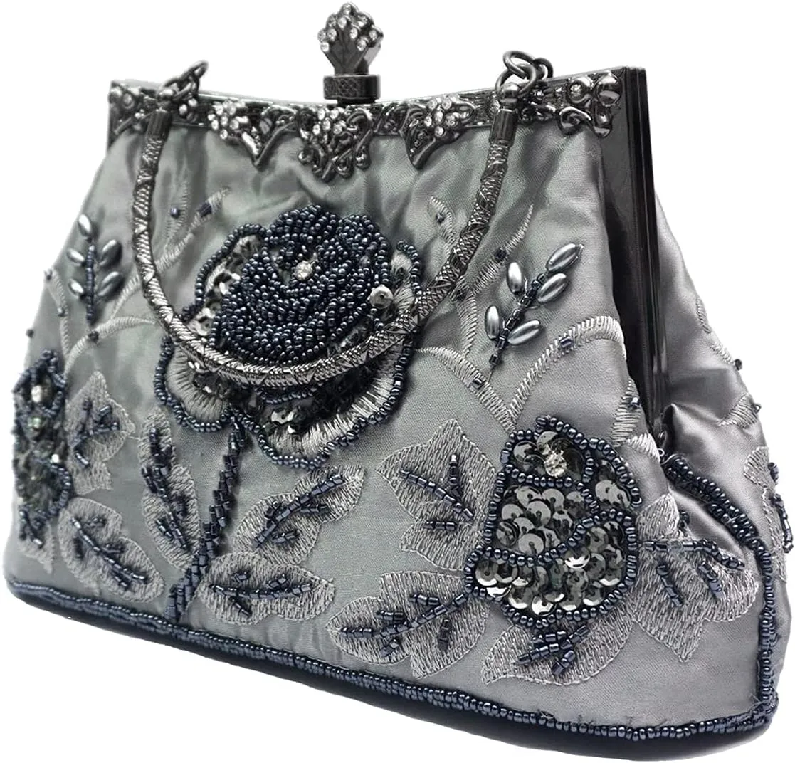 LIFEWISH Wedding Clutch Purses for Women Sequin Purse Beaded Bags