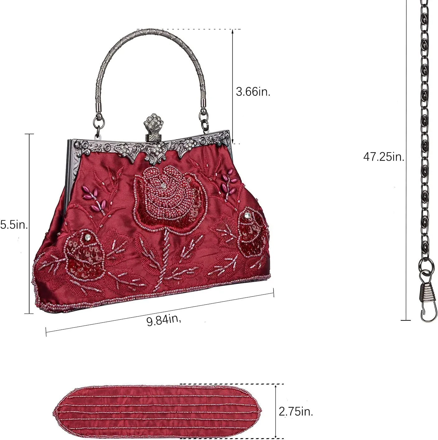 LIFEWISH Wedding Clutch Purses for Women Sequin Purse Beaded Bags
