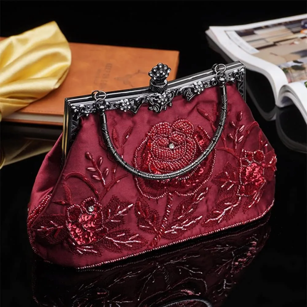 LIFEWISH Wedding Clutch Purses for Women Sequin Purse Beaded Bags