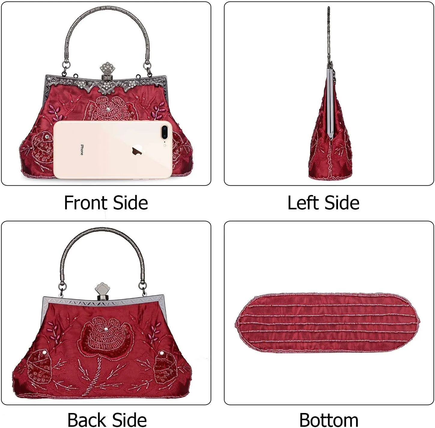 LIFEWISH Wedding Clutch Purses for Women Sequin Purse Beaded Bags