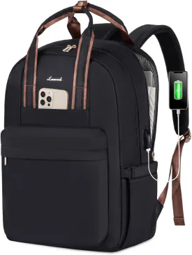 LOVEVOOK Laptop Backpack for Women, 17 Inch Travel Laptop Bag with USB Port, Waterproof Computer Backpack Purse for Work Teacher Nurse, Durable Casual Daypack