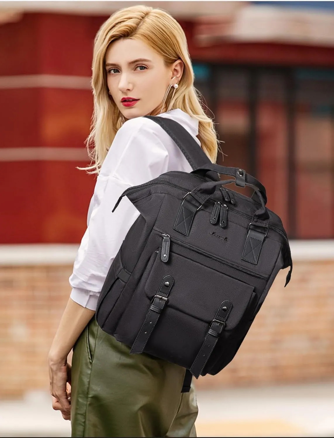 LOVEVOOK Laptop Backpack for Women, Work Backpack with 17 Inch Separate Laptop Compartment, Teacher Nurse Bags College Computer Backpack Purse, Business Travel Bag, Upgraded
