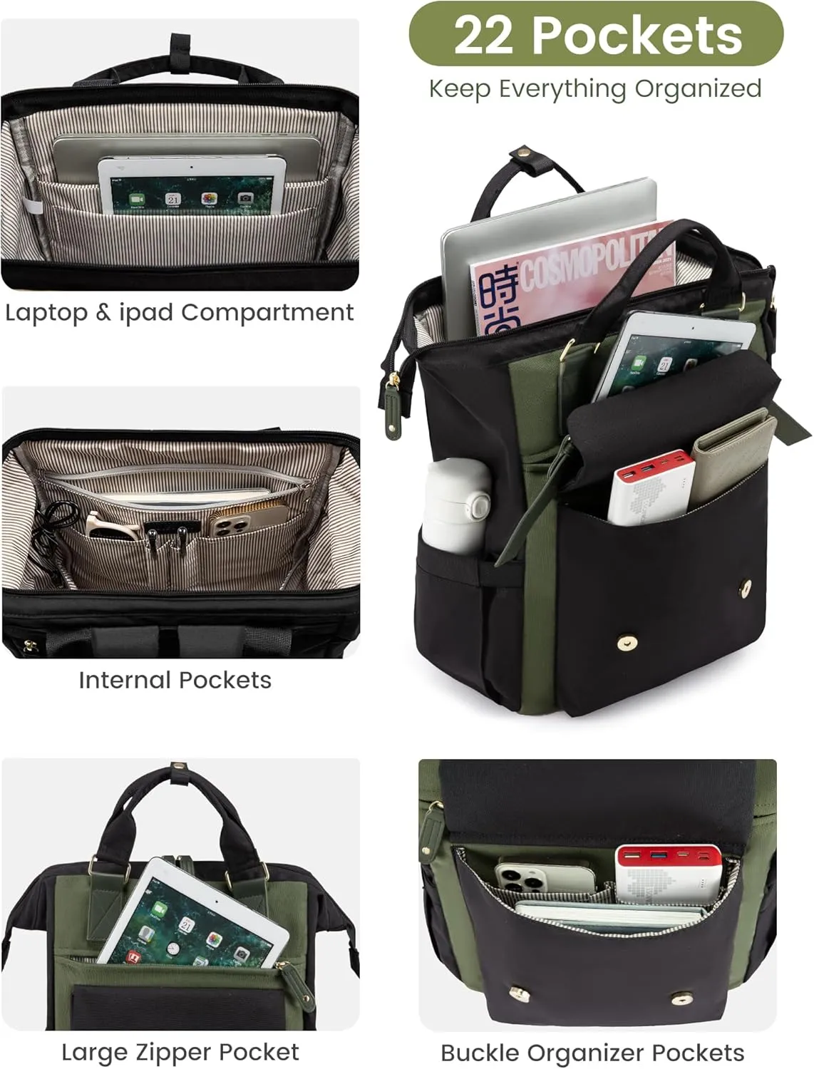 LOVEVOOK Laptop Backpack for Women Work Teacher Bag Travel Backpack, Stylish College Backpack Purse, Business Computer Laptop Bag Nurse Bags, Casual Daypack, 17 Inch
