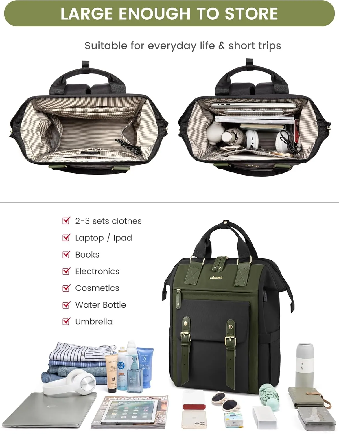 LOVEVOOK Laptop Backpack for Women Work Teacher Bag Travel Backpack, Stylish College Backpack Purse, Business Computer Laptop Bag Nurse Bags, Casual Daypack, 17 Inch