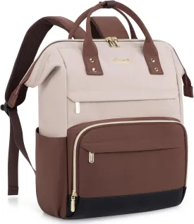 LOVEVOOK Mini Backpack for Women, Cute Small Backpacks Purse, Fashion Bag for Work Travel Gift, 14 inch Lightweight Daypack, Beige-Coffee-Black