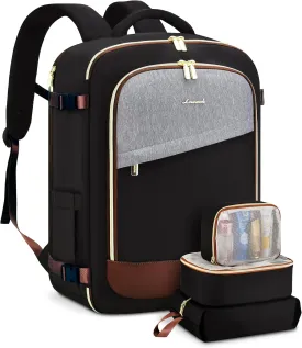 LOVEVOOK Travel Backpack for Women, 40L Carry On Backpack Flight Approved, Large Personal Item Bag Fits 17 inch Laptop, TSA Approved Luggage with 3 Packing Cubes,Waterproof Weekender Gym Essentials