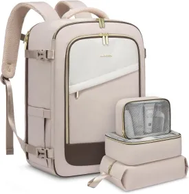 LOVEVOOK Travel Backpack for Women, 40L Carry On Backpack for Airplanes, Personal Item Bag for Airlines Fits 17 inch Laptop, TSA Approved Luggage with 3 Packing Cubes,Waterproof Weekender Gym Backpack