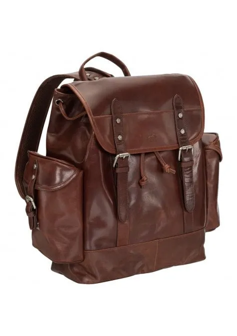 Mancini Buffalo Collection Leather Backpack for 15.6” Laptop and Tablet
