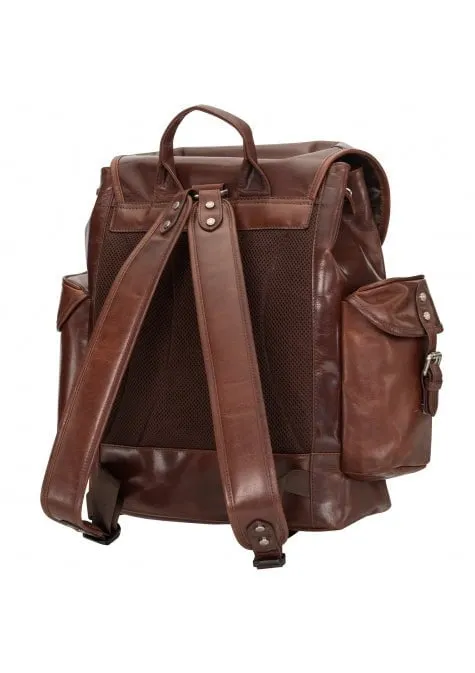 Mancini Buffalo Collection Leather Backpack for 15.6” Laptop and Tablet