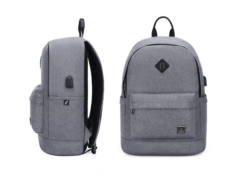 Men's Grey Polyester Backpack