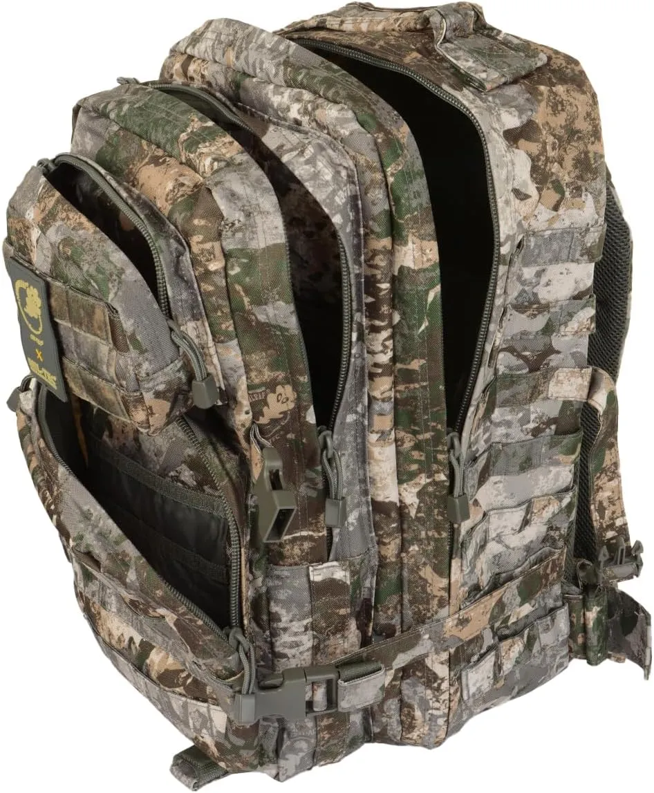 Mil-Tec Unisex Assault Pack - Rugged Durable Lightweight Ergonomic Versatile Tactical Outdoor Camping Hiking Backpack with Adjustable Padded Shoulder Straps & MOLLE Loops, Phantomleaf WASP I Z1B, 36L