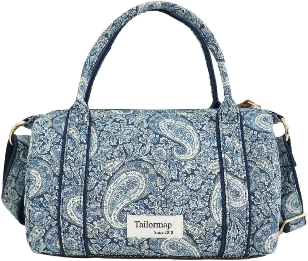 Mini Boston Bag for Women, Handmade Liberty Floral Satchel, Small Lightweight Designer Top Handle Crossbody Purse