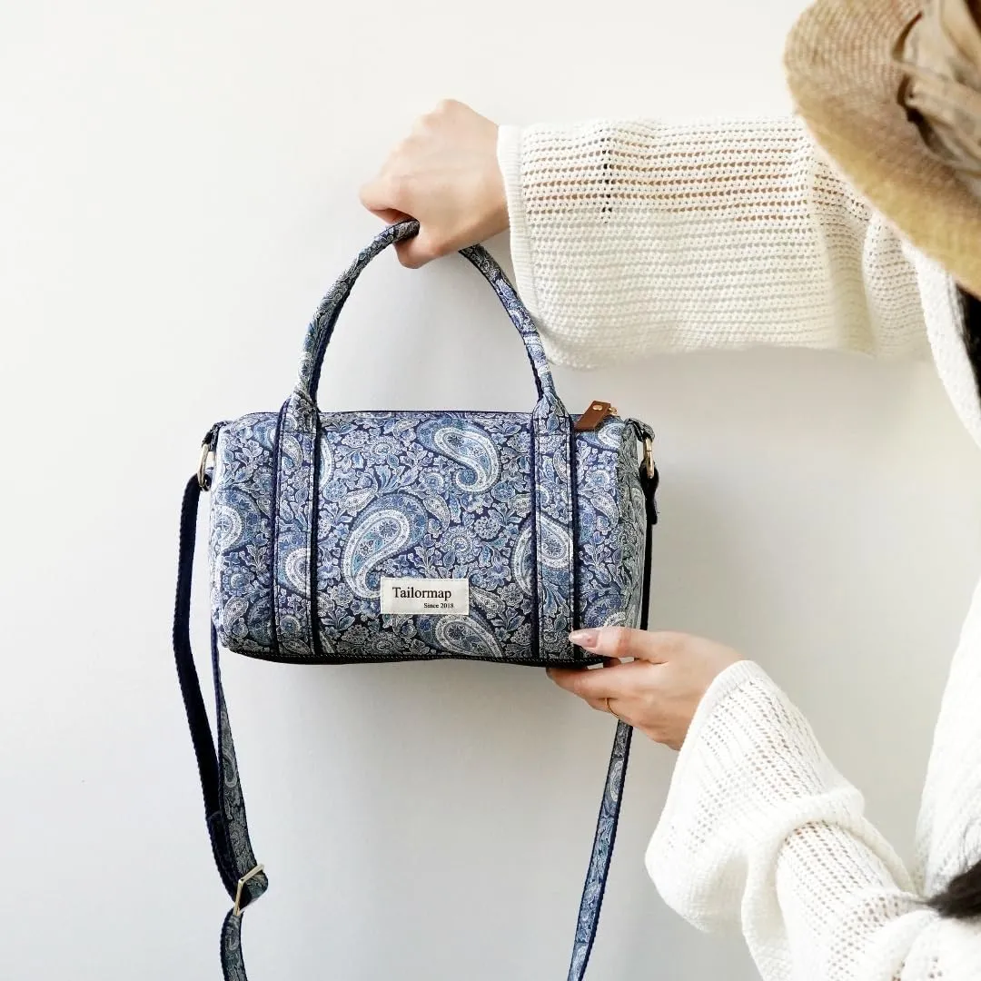 Mini Boston Bag for Women, Handmade Liberty Floral Satchel, Small Lightweight Designer Top Handle Crossbody Purse