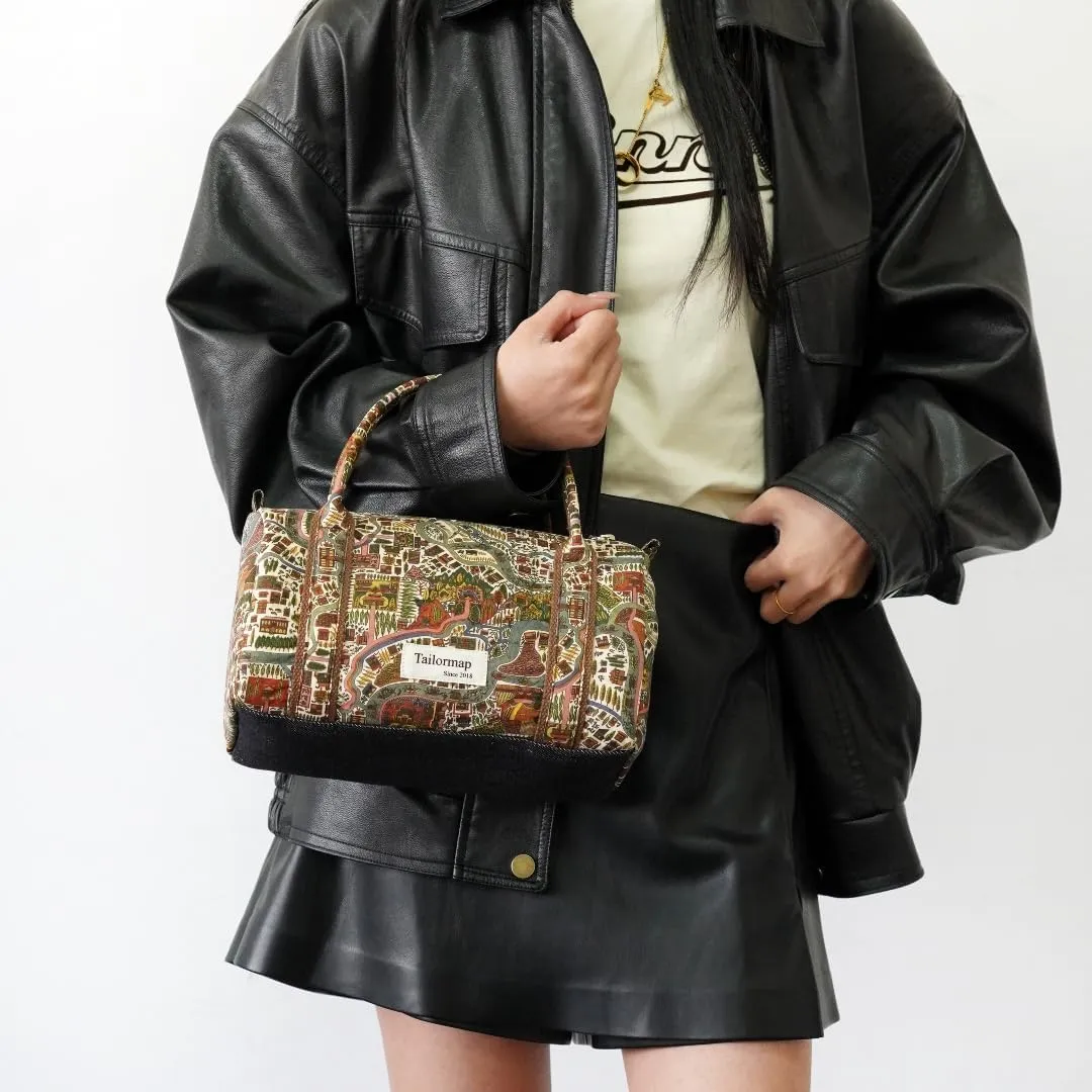 Mini Boston Bag for Women, Handmade Liberty Floral Satchel, Small Lightweight Designer Top Handle Crossbody Purse