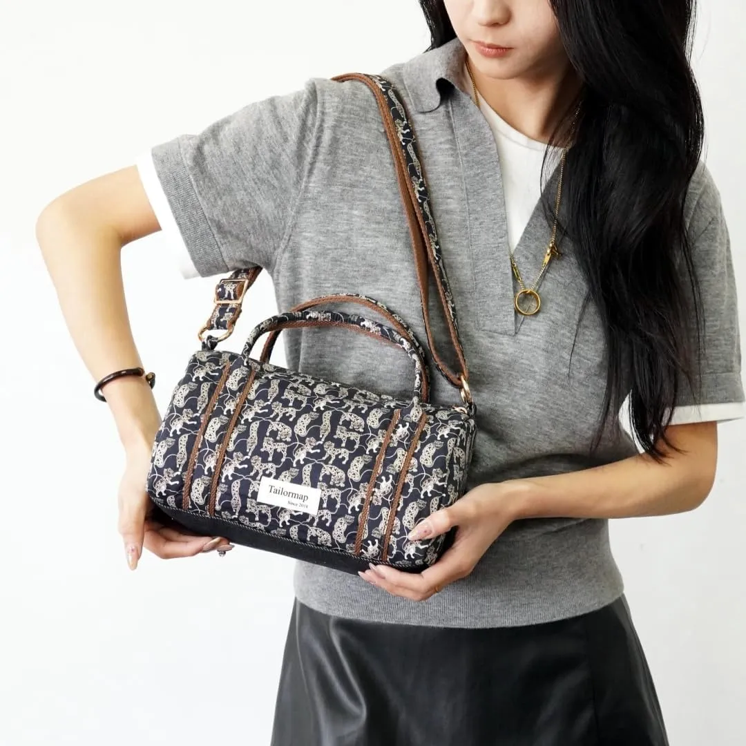 Mini Boston Bag for Women, Handmade Liberty Floral Satchel, Small Lightweight Designer Top Handle Crossbody Purse