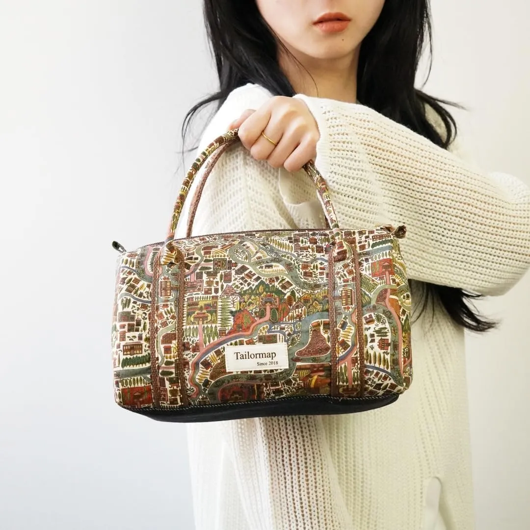 Mini Boston Bag for Women, Handmade Liberty Floral Satchel, Small Lightweight Designer Top Handle Crossbody Purse