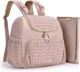 mommore Diaper Bag Small Diaper Backpack Stylish Baby Travel Backpacks with Insulated Pockets, Changing Pad, Stroller Straps