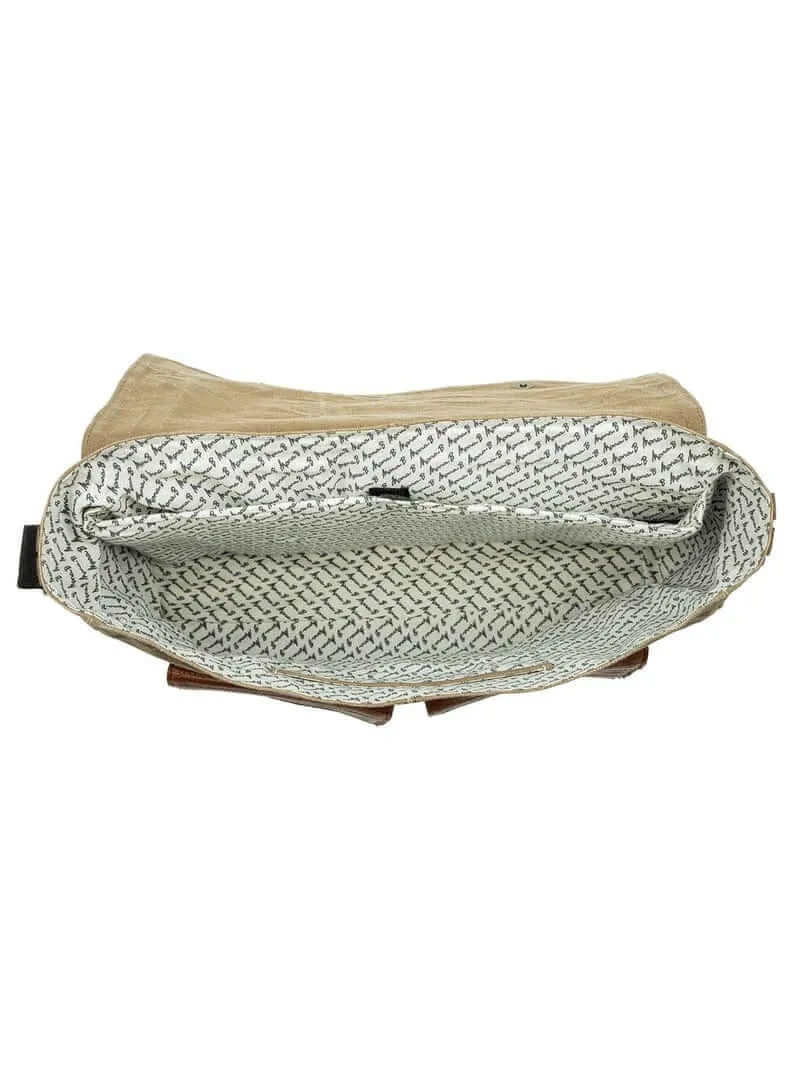 Mona B - Upcycled Canvas Messenger Crossbody Laptop Bag for Upto 14" Laptop/Mac Book/Tablet with Stylish Design for Men and Women: Brad