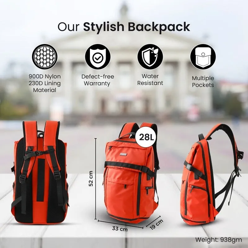 Multipurpose Laptop Bag with Large Capacity & Comfort | Backpack for Travel & Work | Orange