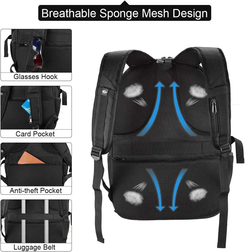 NEWHEY Laptop Backpack 18 Inch Business Travel Backpacks for Men Women Extra Large Waterproof TSA Anti Theft College Bookbags with USB Charging Port 18.4 Gaming Computer Backpack,Black