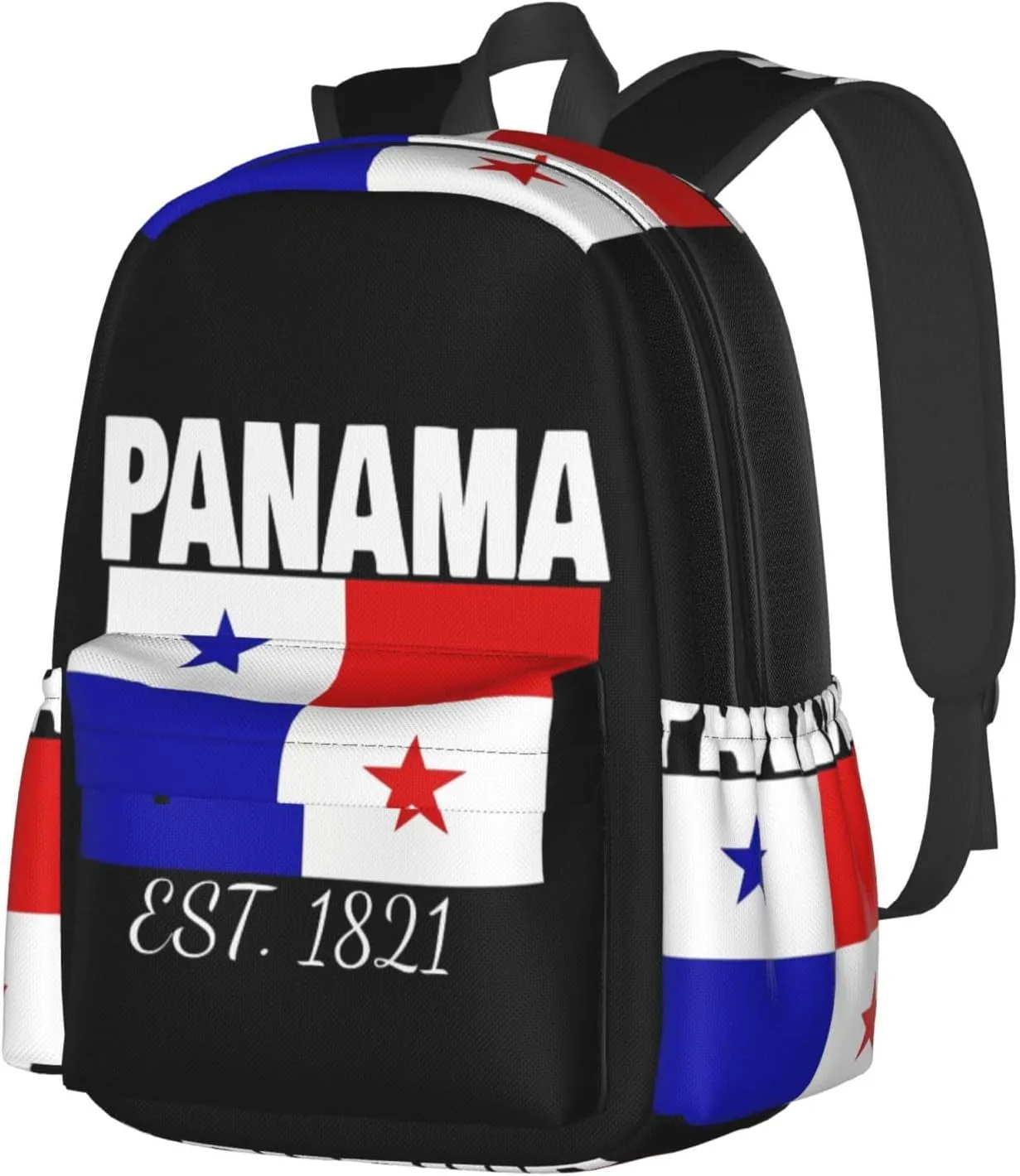 Panama Est. 1821 Pride Panamanian Flag Laptop Commuter Backpack Shoulder Bag Casual Back Pack Daypack Bags With Side Pockets For Work Travel Daily Use