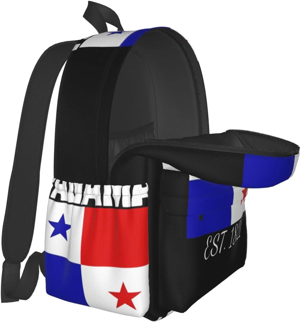 Panama Est. 1821 Pride Panamanian Flag Laptop Commuter Backpack Shoulder Bag Casual Back Pack Daypack Bags With Side Pockets For Work Travel Daily Use