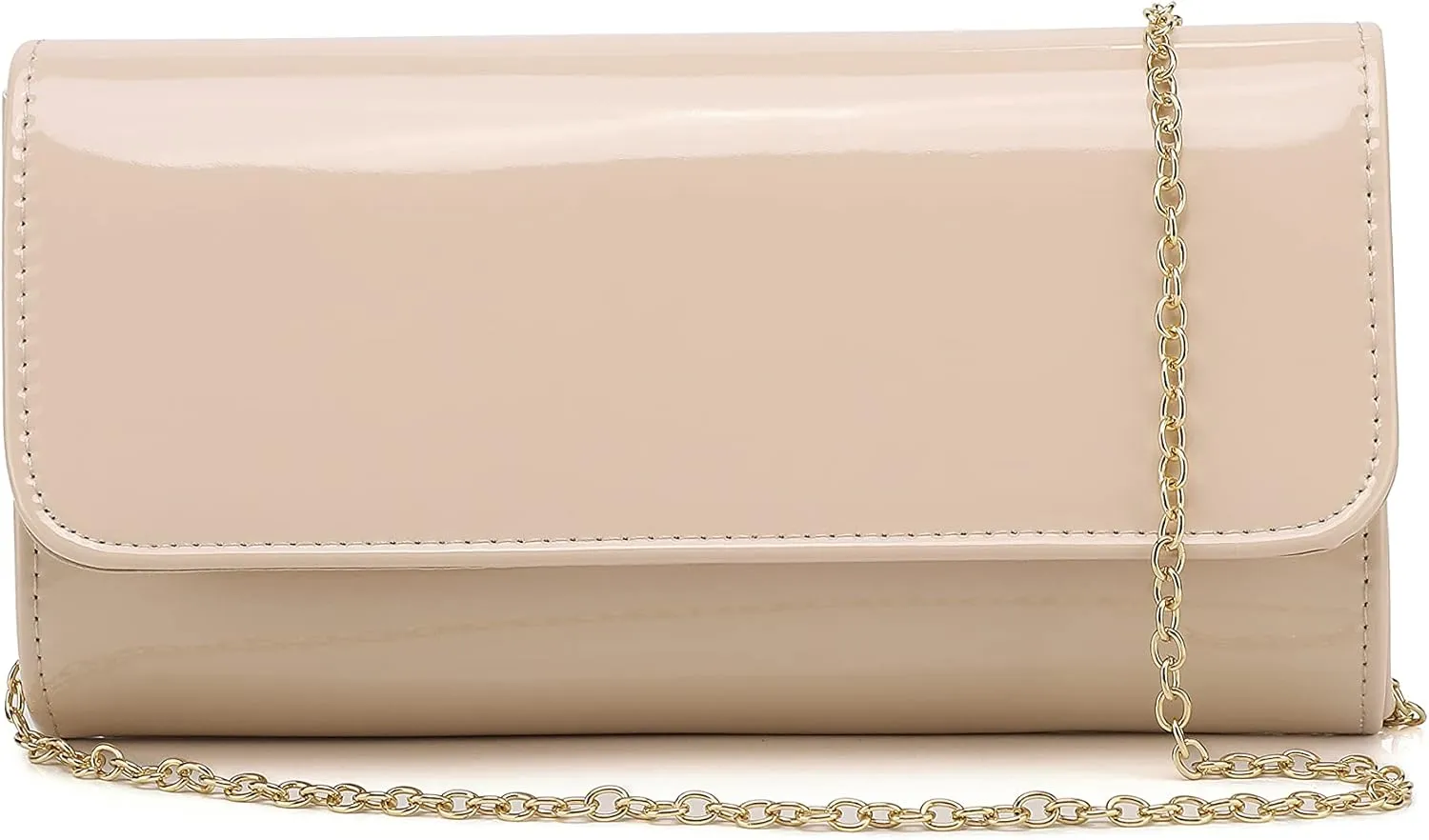 Patent Leather Envelope Clutch Purse Shiny Candy Foldover Clutch Evening Bag for Women